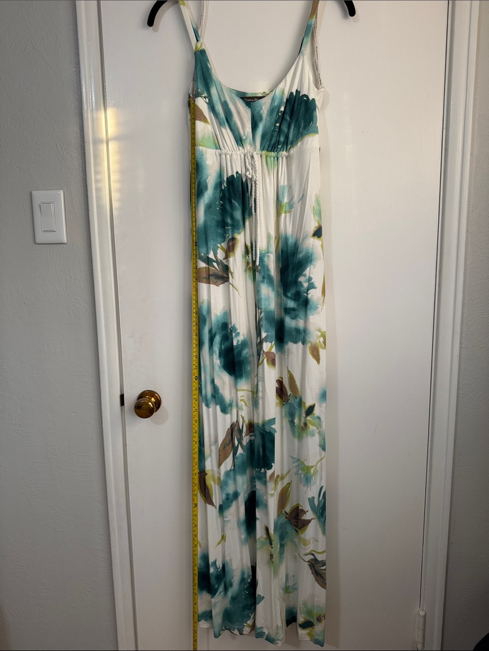 Tommy Bahama cream and teal maxi Dress
